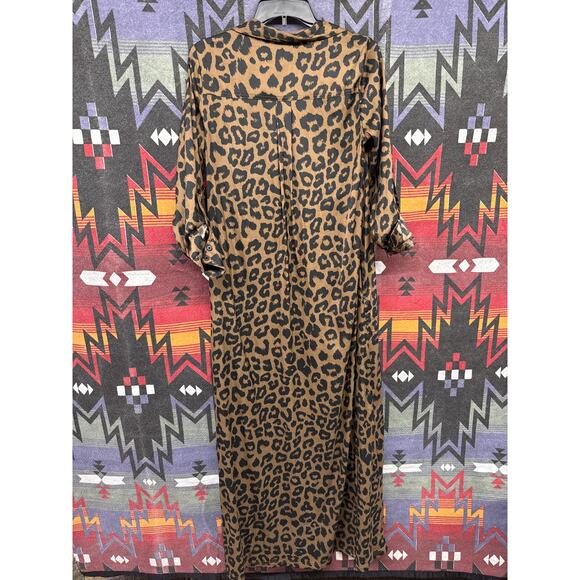 Banana Republic Animal Print Maxi Dress Small Cheetah Leopard Africa Mob Luxe - Picture 6 of 8